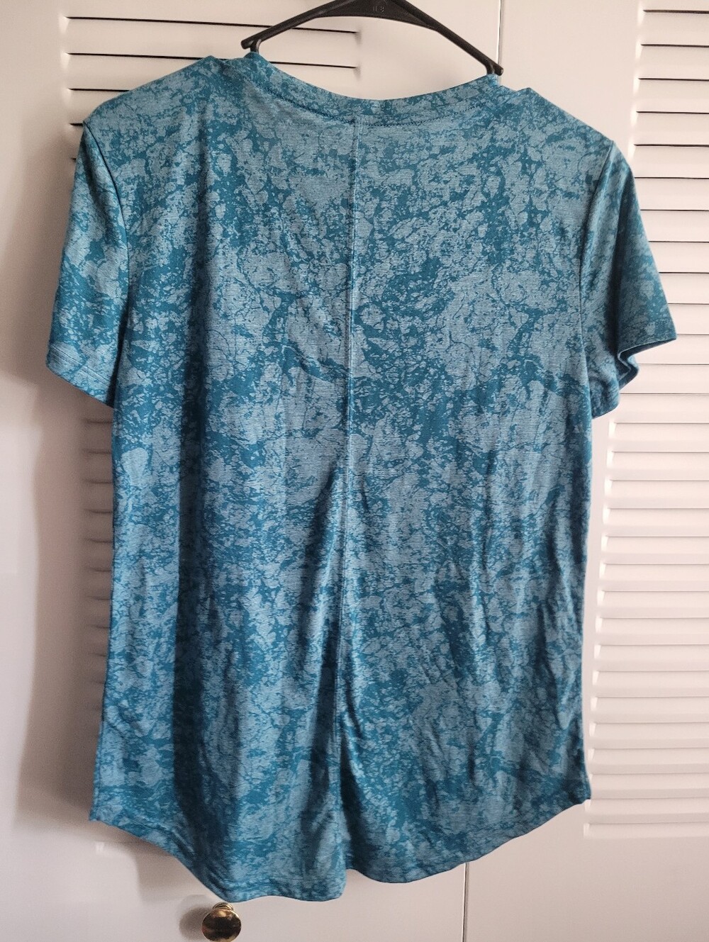 tek gear Teal Marble-Print V-Neck Short Sleeve Tee - Picture 5 of 5